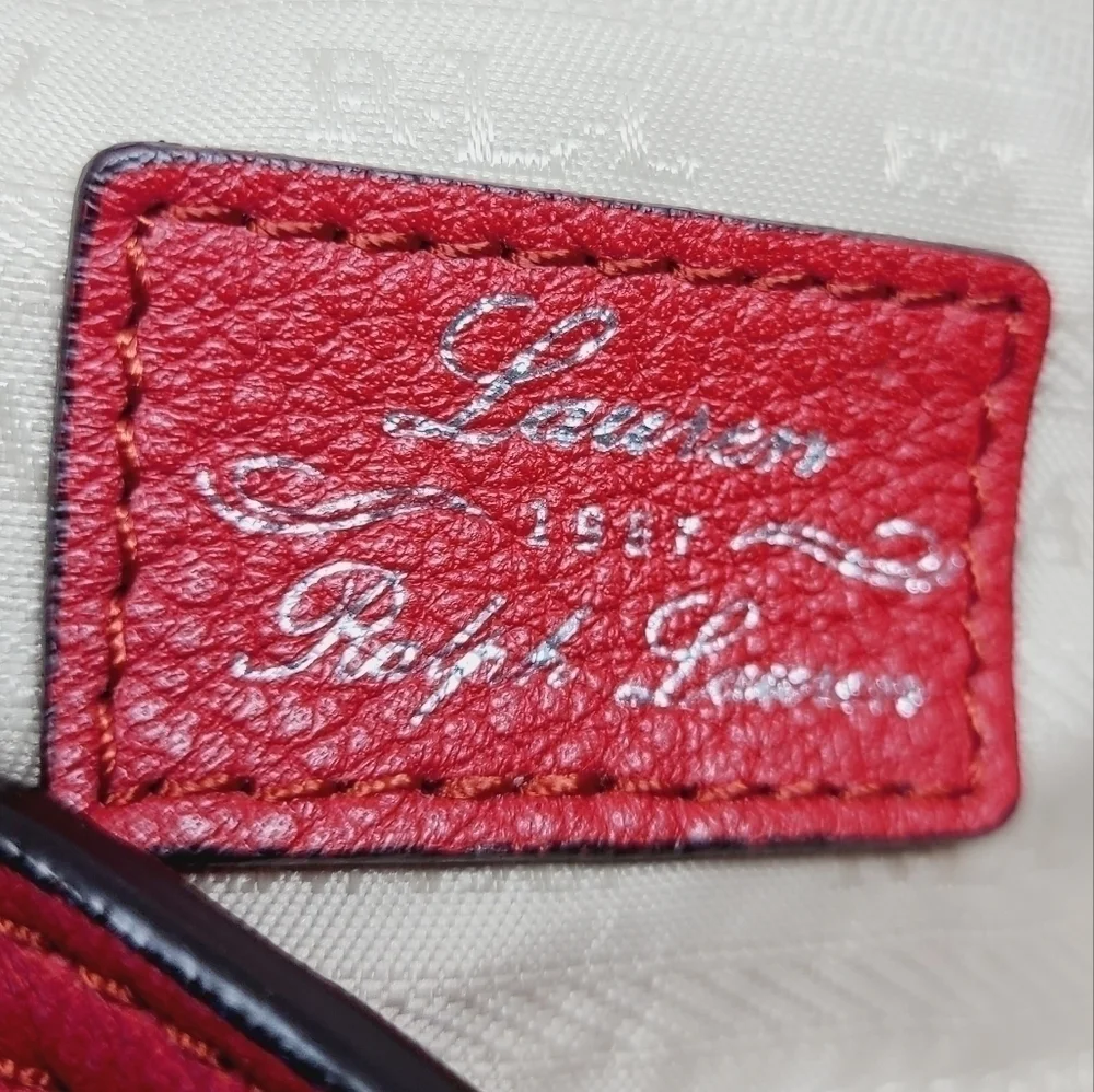 Polo Ralph Lauren | Women's Red Front Fold-Over Leather Hobo Bag (One Size)